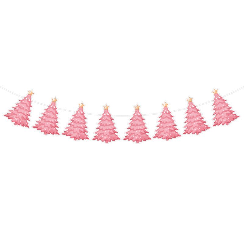 Amazon New Product Party Supplies Christmas Flag Set Christmas Garland Banner Venue Decoration