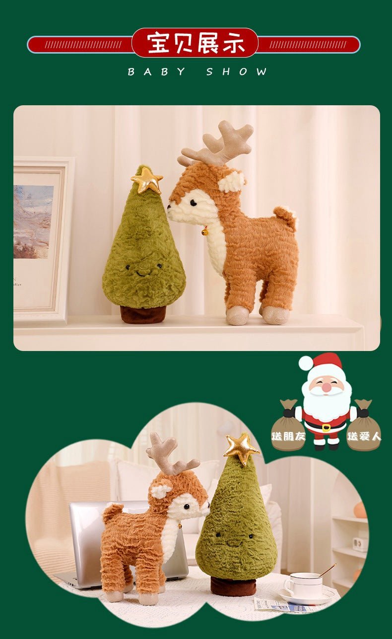 Cross-border Christmas Tree plush toy elk doll pillow Christmas holiday decoration Christmas gift wholesale
