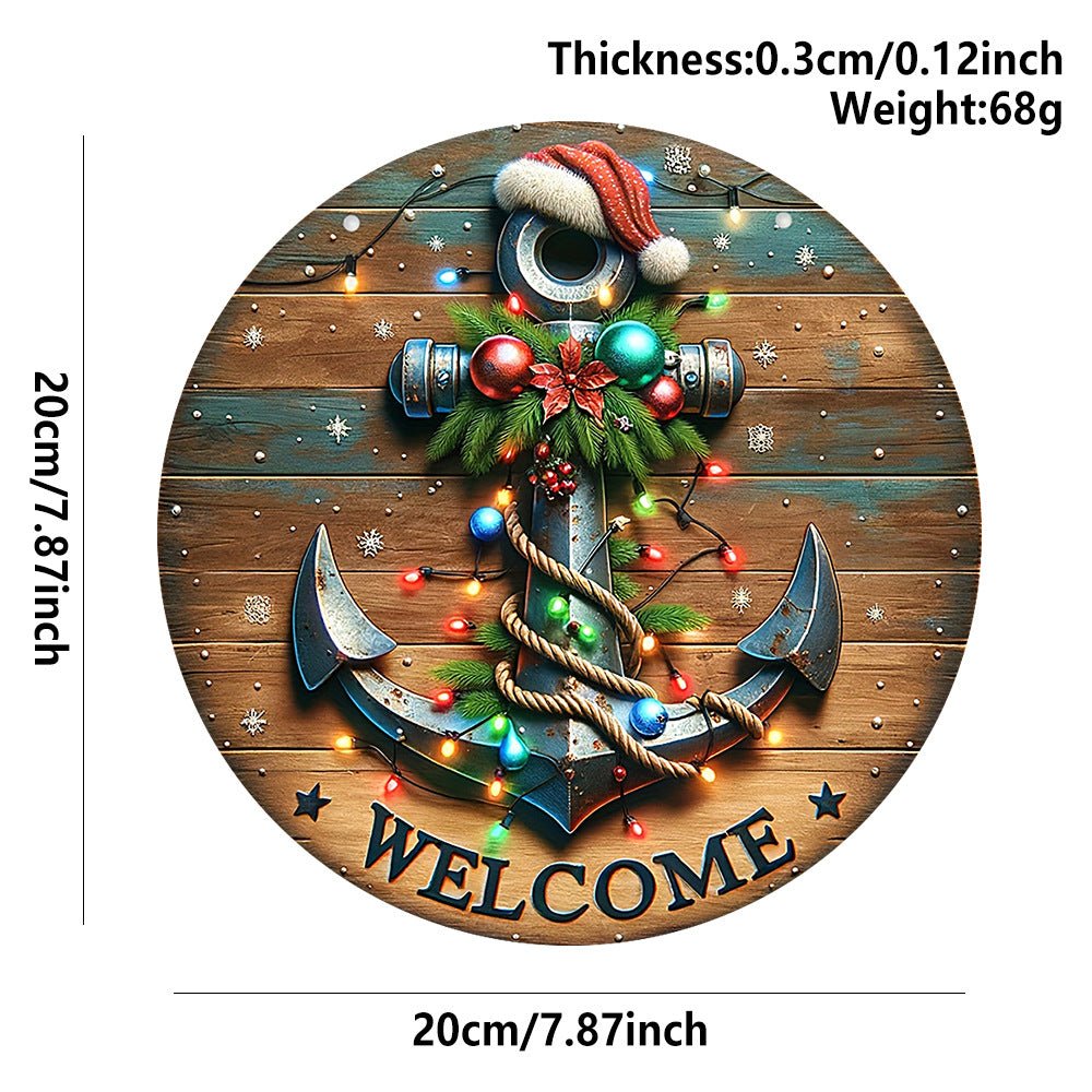 in stock Christmas Creative Hanging Wooden Crafts Round Door Sign Wooden Tag Series Decorative Pendant