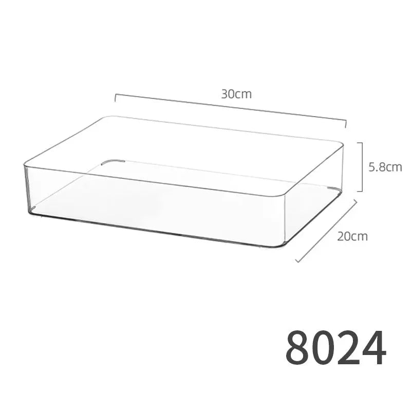 Desktop Storage Box Drawer Built-in Partition Transparent Acrylic Narrow Long Rectangular Cosmetic Workstation Kitchen Kasa & Pet