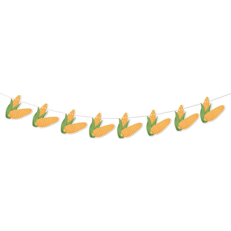 Cross-Border Autum New Thanksgiving Party Give Thanks Flag Harvest Festival Turkey Pumpkin Decoration Banner