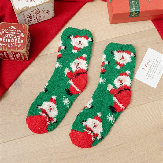 Coral fleece Christmas socks autumn and winter thick tube socks New Year gift socks cartoon Christmas socks cross-border wholesale - Kasa & Pet