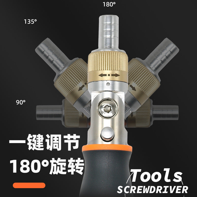 Multifunctional Ratchet Screwdriver Set, Cross-Shaped Multi-Angle Screwdriver, Labor-Saving Screwdriver Set, Customized