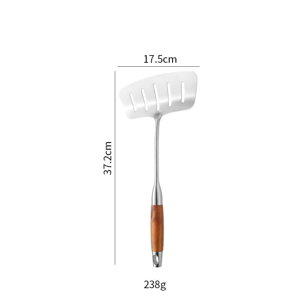 Cross-Border Kitchenware 316 Stainless Steel Spatula for Cooking Household Soup Spoon Rosewood Handle Spatula Kitchen Utensils Frying Spoon - Kasa & Pet