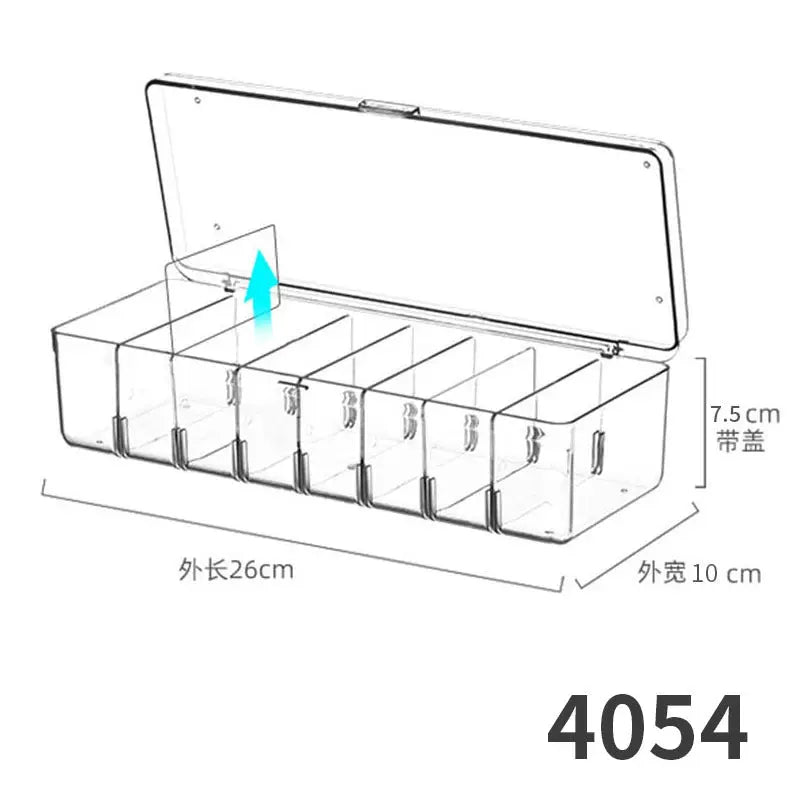 Desktop Storage Box Drawer Built-in Partition Transparent Acrylic Narrow Long Rectangular Cosmetic Workstation Kitchen Kasa & Pet