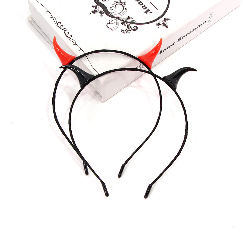 Cute Devil Horn Hairband New Halloween Day Dress Up Headwear Red Horn Hairpin COS Hair Accessories Cross Border