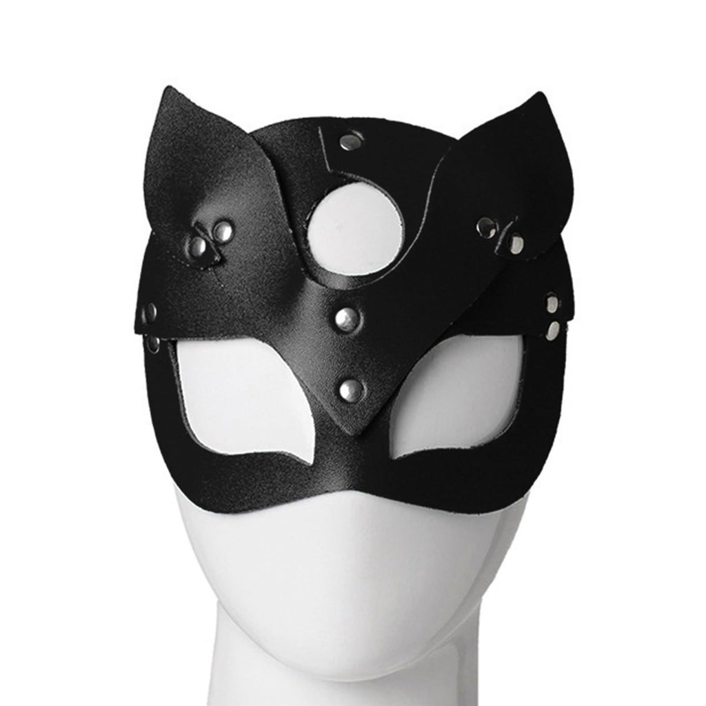 Halloween Masquerade Party Props Leather Studded Flap Heart Shape Fox Mask