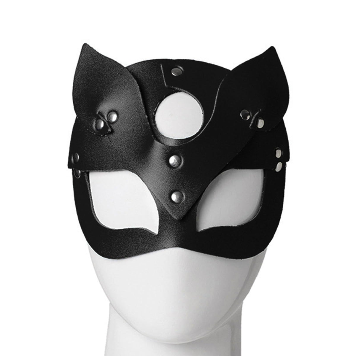 Halloween Masquerade Party Props Leather Studded Flap Heart Shape Fox Mask