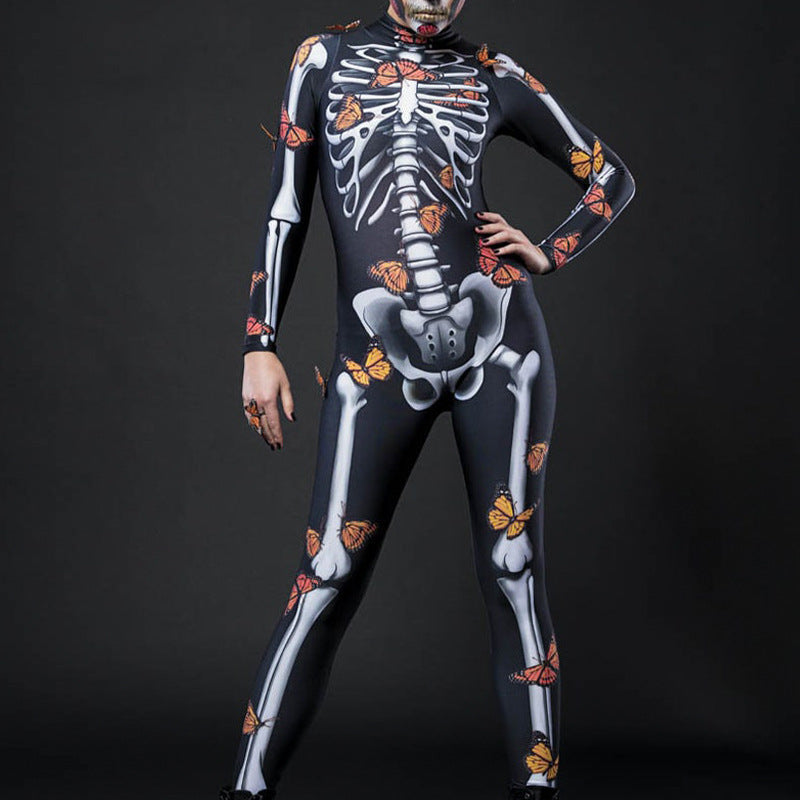 FD1064 2023 New Halloween European and American Butterfly Cloak Fashion Elegant Family Skull Jumpsuit