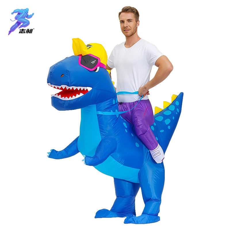Cross-Border Hot Selling Funny Cyclist Doll Costume Masquerade Performance Props Hippie Sunglasses Dinosaur Inflatable Costume