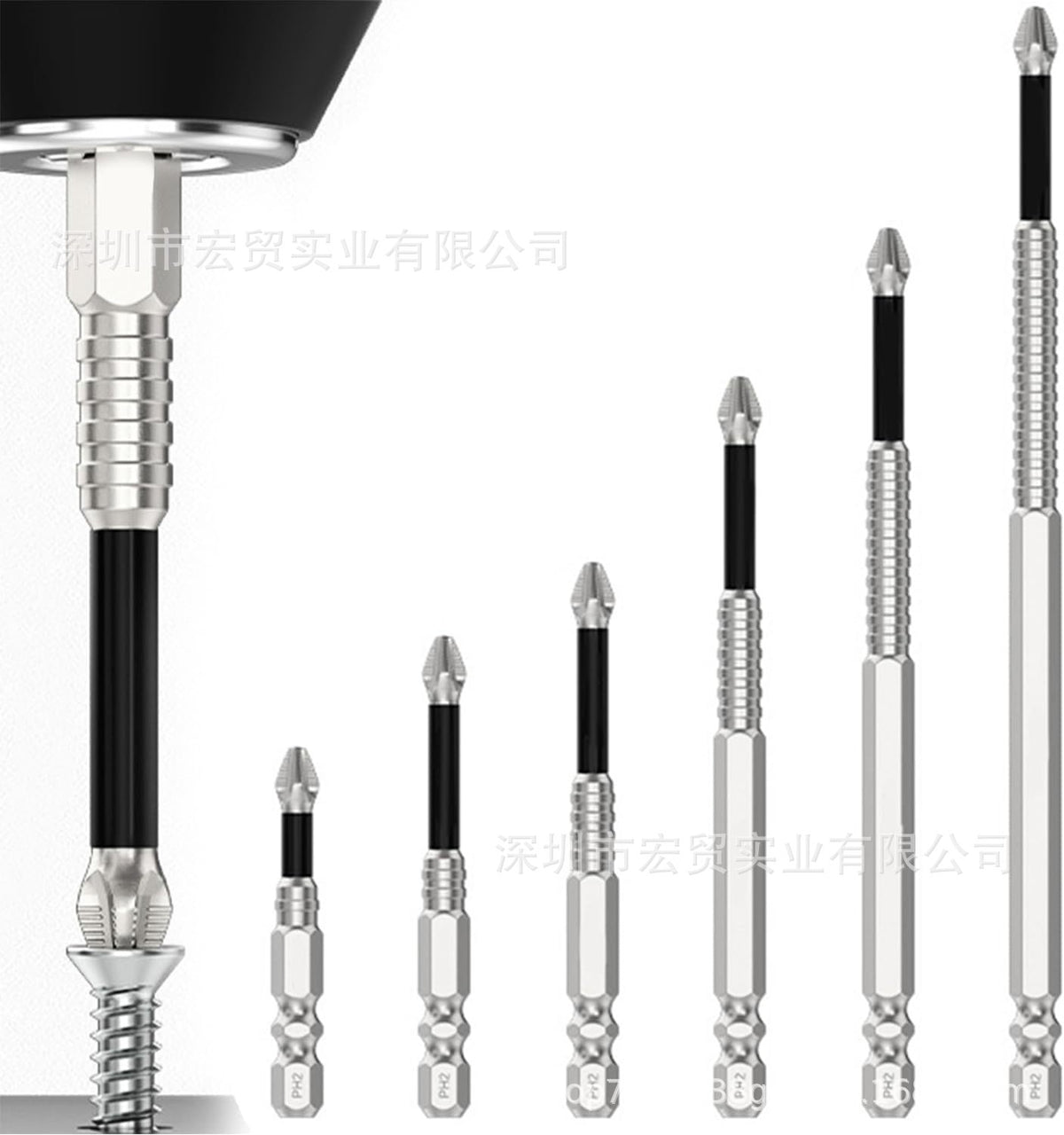 K5 anti-impact non-slip batch head with threaded cross strong magnetic drill starting head super hard hexagonal suit electric screwdriver