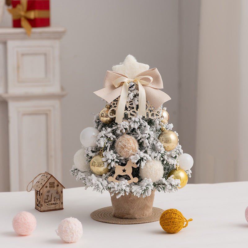 Christmas tree new desktop christmas tree pvc with lights christmas tree mini diy christmas decoration flocking