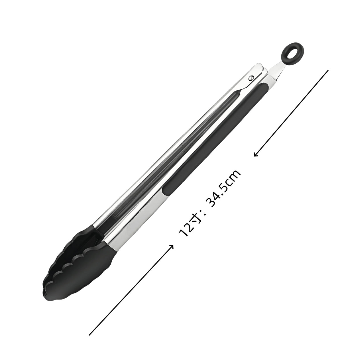 Cross-Border Black Silicone Clip High Temperature Resistant Kitchen Food Frying Stainless Steel Bread Clip Steak Clip Kitchen Food Clip - Kasa & Pet
