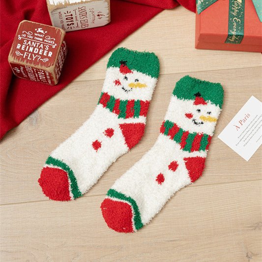 Coral fleece Christmas socks autumn and winter thick tube socks New Year gift socks cartoon Christmas socks cross-border wholesale - Kasa & Pet