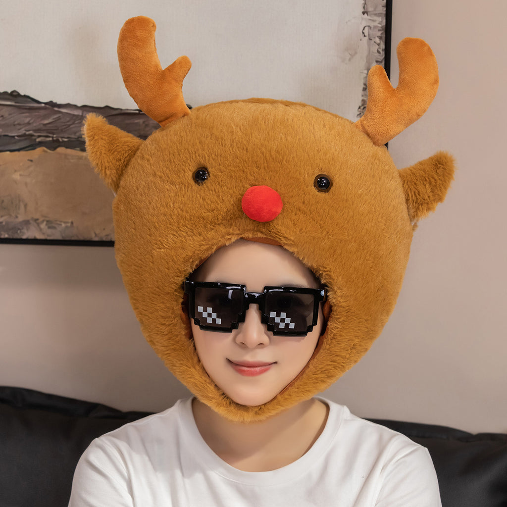 Cute Cartoon Animals, Christmas, Reindeer Headgear, Plush Headgear, Event Performance, Headgear Props, Photo Shoot