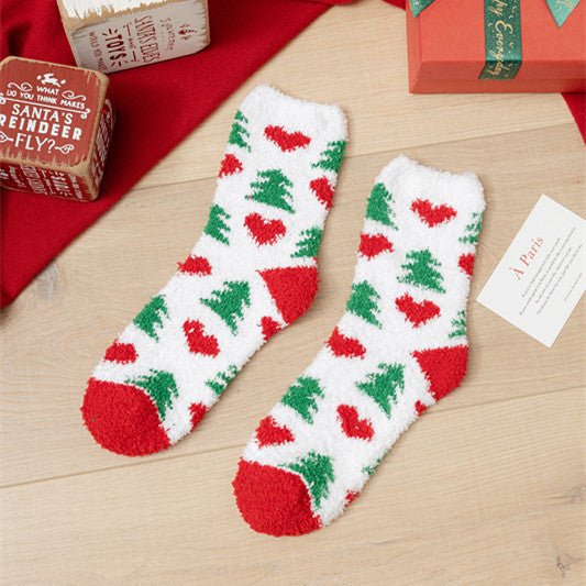 Coral fleece Christmas socks autumn and winter thick tube socks New Year gift socks cartoon Christmas socks cross-border wholesale - Kasa & Pet