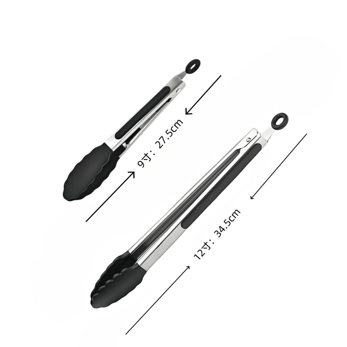 Cross-Border Black Silicone Clip High Temperature Resistant Kitchen Food Frying Stainless Steel Bread Clip Steak Clip Kitchen Food Clip - Kasa & Pet