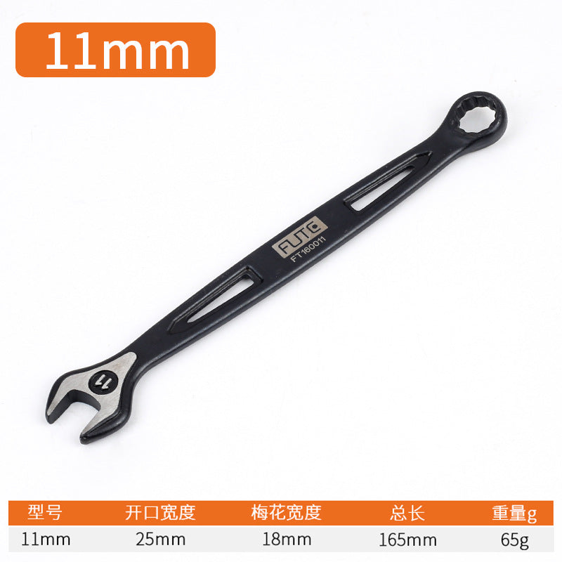 [Industrial dual-purpose wrench] Chrome vanadium steel forged handle hollow black quick wrench extended open-end wrench