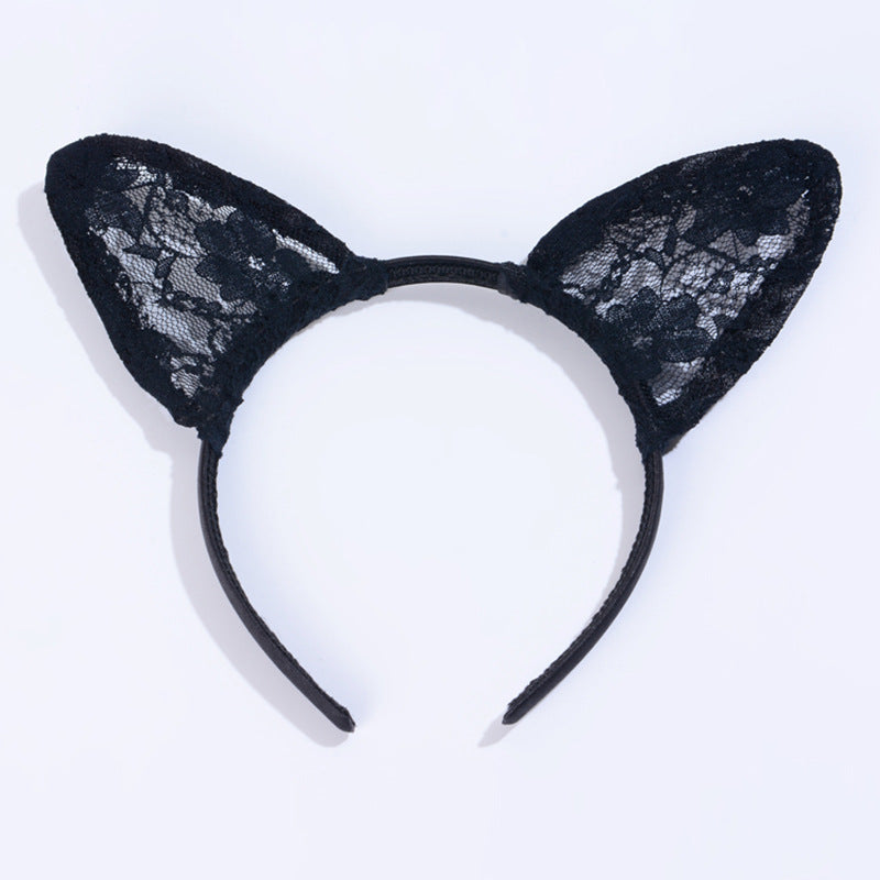 Sexy accessories new lace cat ears black headband mask ball party photography Halloween headdress
