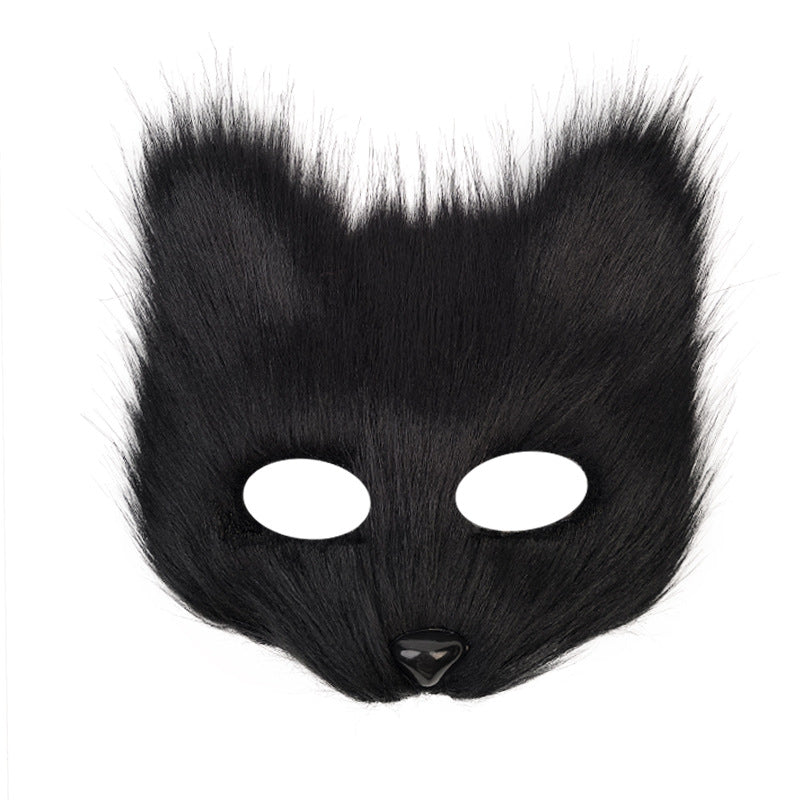 Fox Mask suit Plush Hand-made Animal Tail Gloves Tail Halloween Party Cat Animal Cos Props