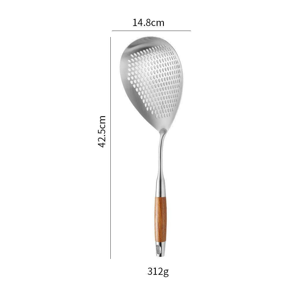 Cross-Border Kitchenware 316 Stainless Steel Spatula for Cooking Household Soup Spoon Rosewood Handle Spatula Kitchen Utensils Frying Spoon - Kasa & Pet