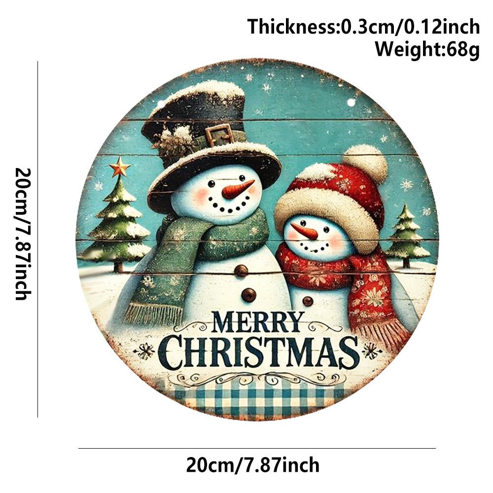 in stock Christmas Creative Hanging Wooden Crafts Round Door Sign Wooden Tag Series Decorative Pendant