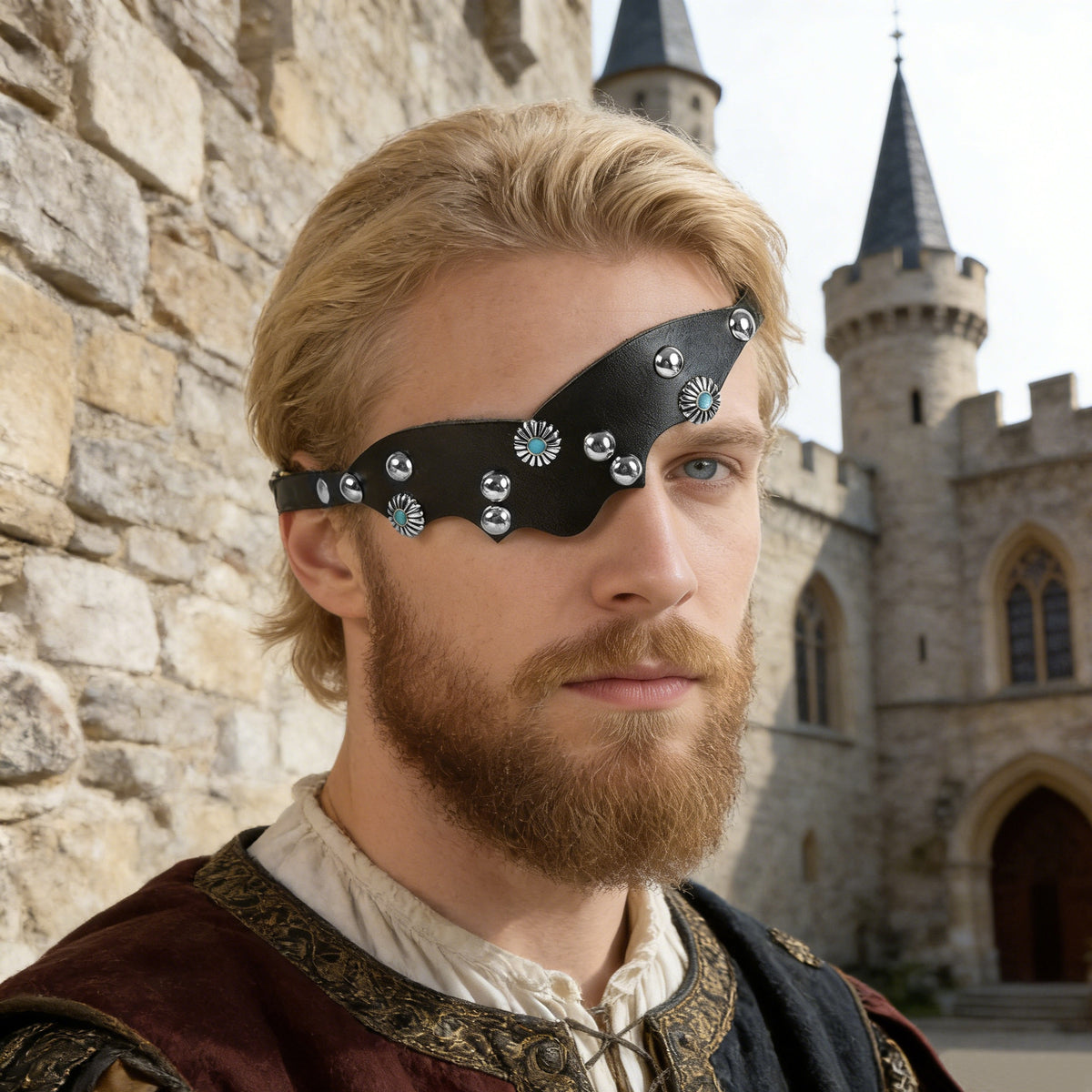 Halloween Pirates of the Caribbean Single Eye Mask Vintage Leather Single Eye Mask Medieval Gothic Single Eye Mask