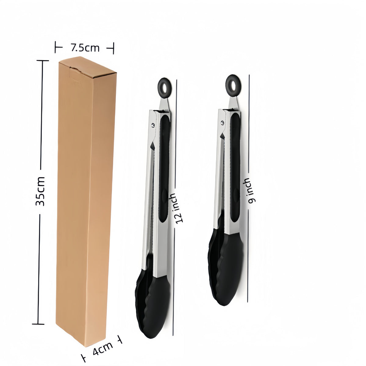 Cross-Border Black Silicone Clip High Temperature Resistant Kitchen Food Frying Stainless Steel Bread Clip Steak Clip Kitchen Food Clip - Kasa & Pet