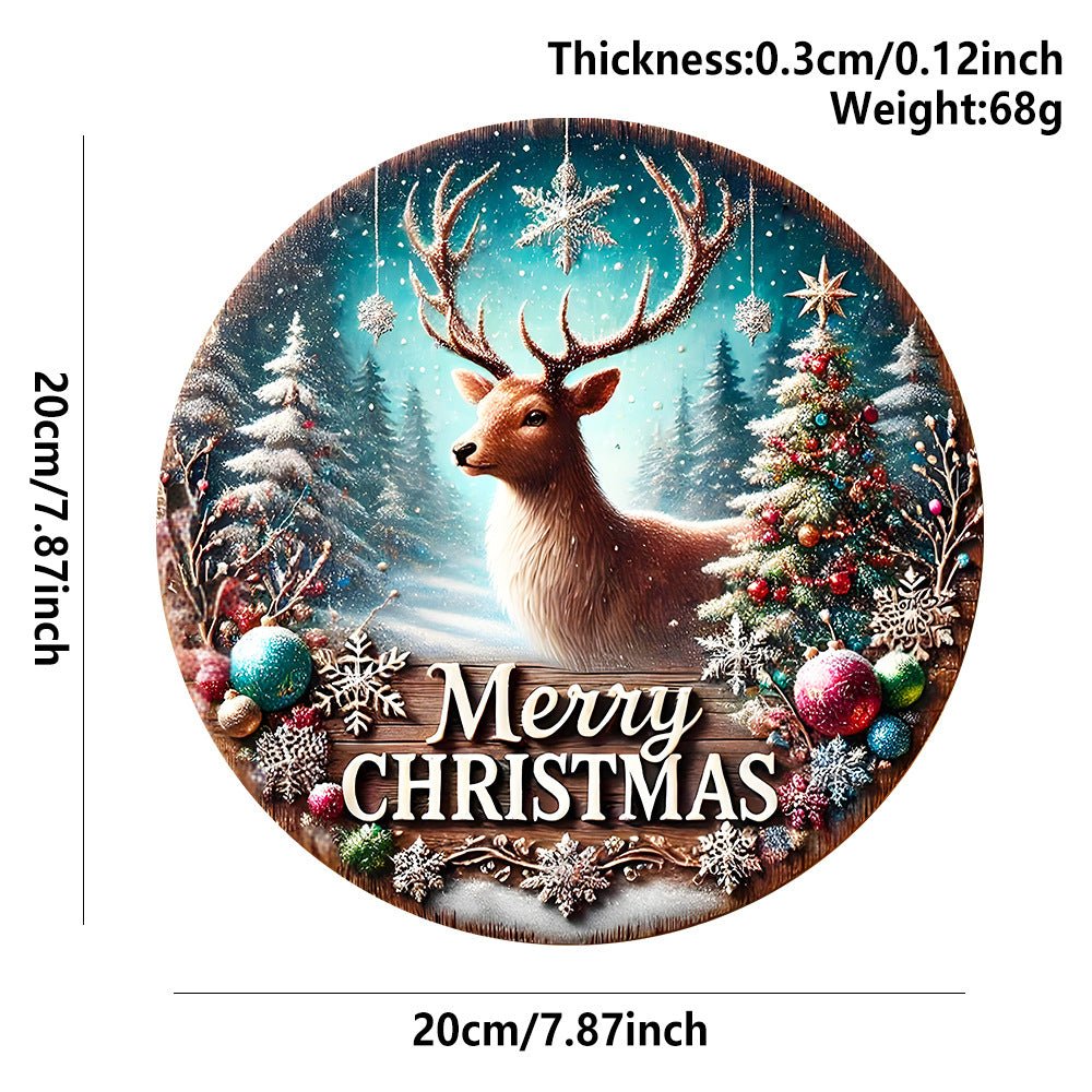 in stock Christmas Creative Hanging Wooden Crafts Round Door Sign Wooden Tag Series Decorative Pendant