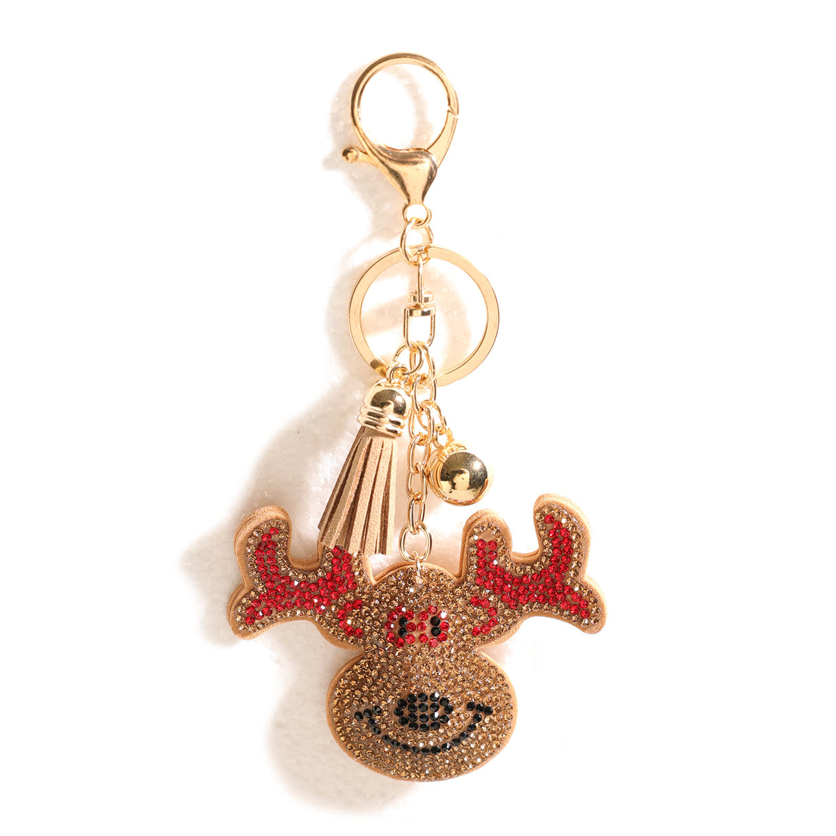 Cross-border Christmas Series Rhinestone Keychain Gift Santa Claus Reindeer Cute Creative Small Pendant Bag Hanging Ornaments