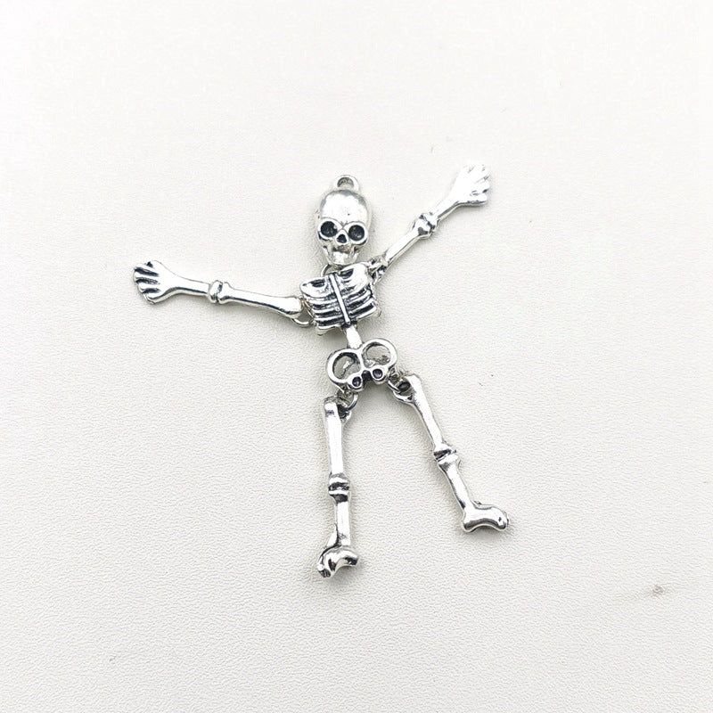 New European and American cross-border retro skull skeleton pendant, diy alloy pendant, Halloween accessories