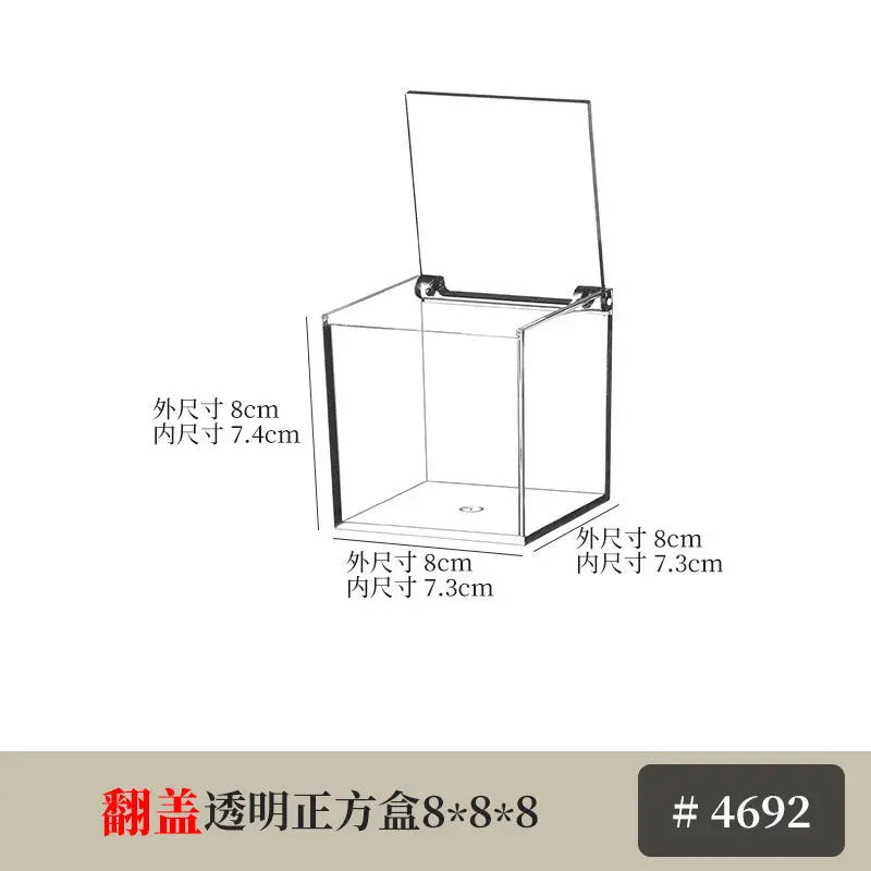 Desktop Storage Box Square Transparent Acrylic Flower Pot Sundries Cosmetics Stationery Notes Kitchen Workstation Height Kasa & Pet