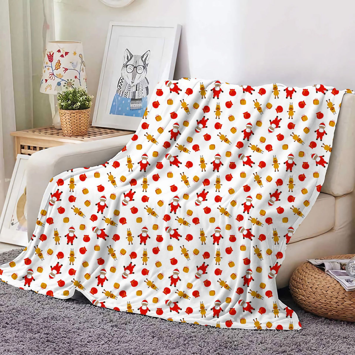 Christmas Decoration Blanket Holiday Blanket Red Festive Blanket Christmas Tree Polo Sofa Blanket Flannel Blanket - Kasa & Pet