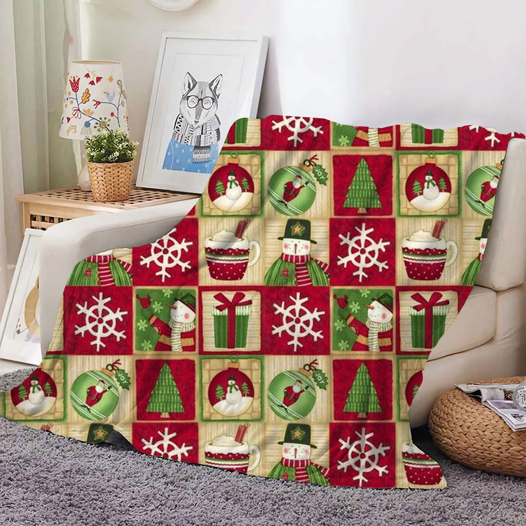 Christmas Decoration Blanket Holiday Blanket Red Festive Blanket Christmas Tree Polo Sofa Blanket Flannel Blanket