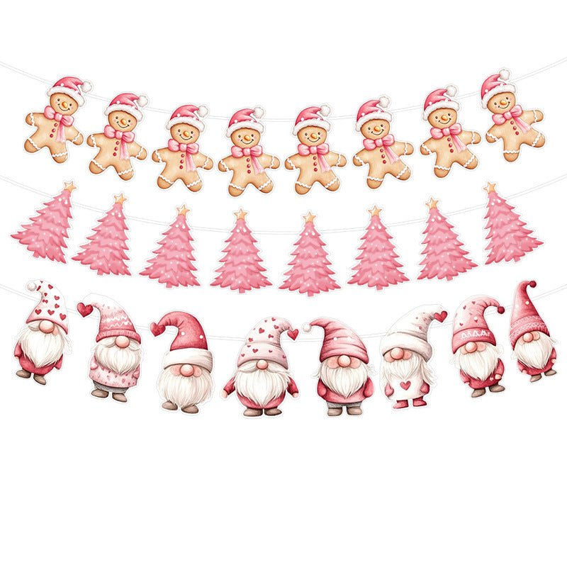 Amazon New Product Party Supplies Christmas Flag Set Christmas Garland Banner Venue Decoration
