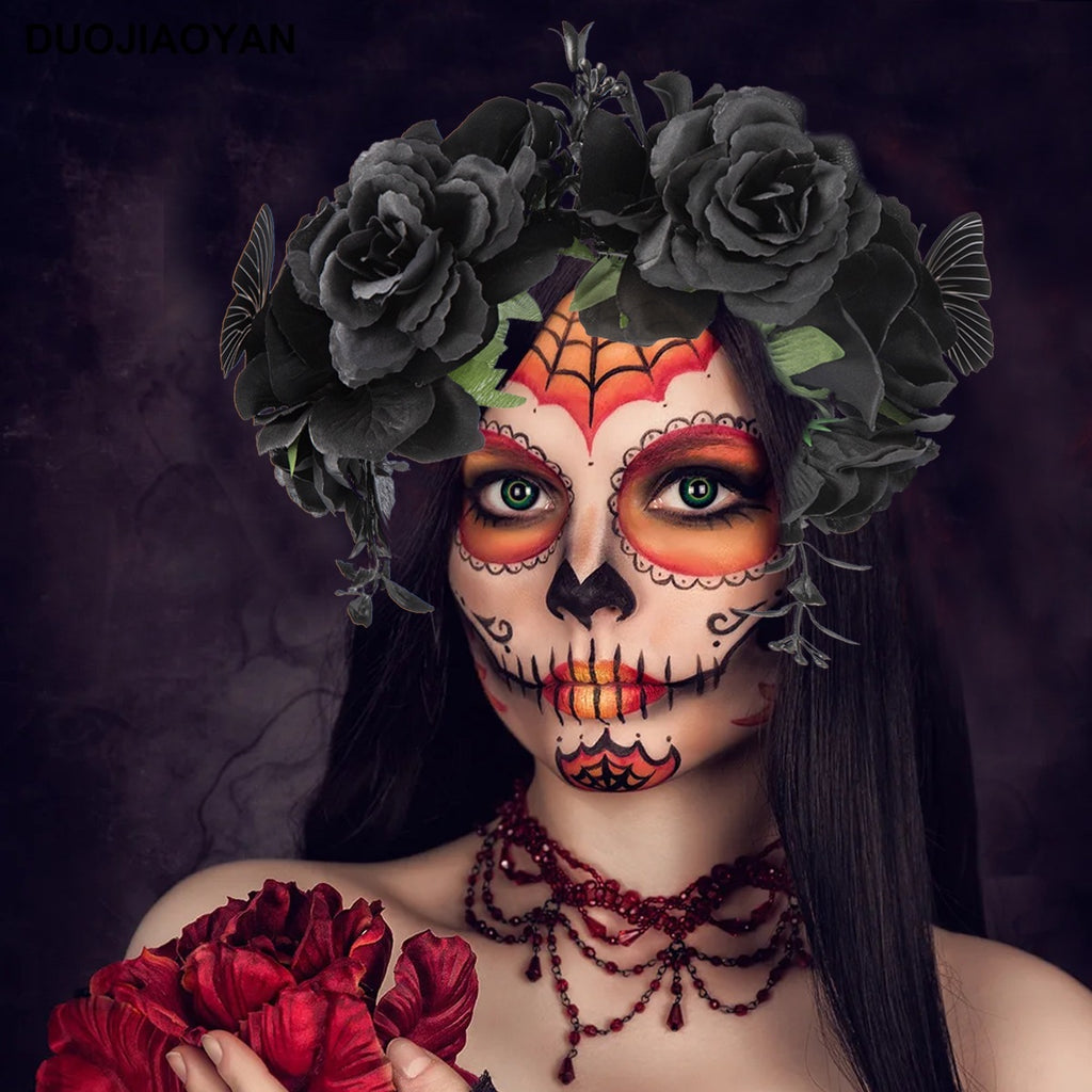Spider Flower Party Halloween New Flower Headdress Hair Hoop Wholesale Makeup Personality European and American Cosplay