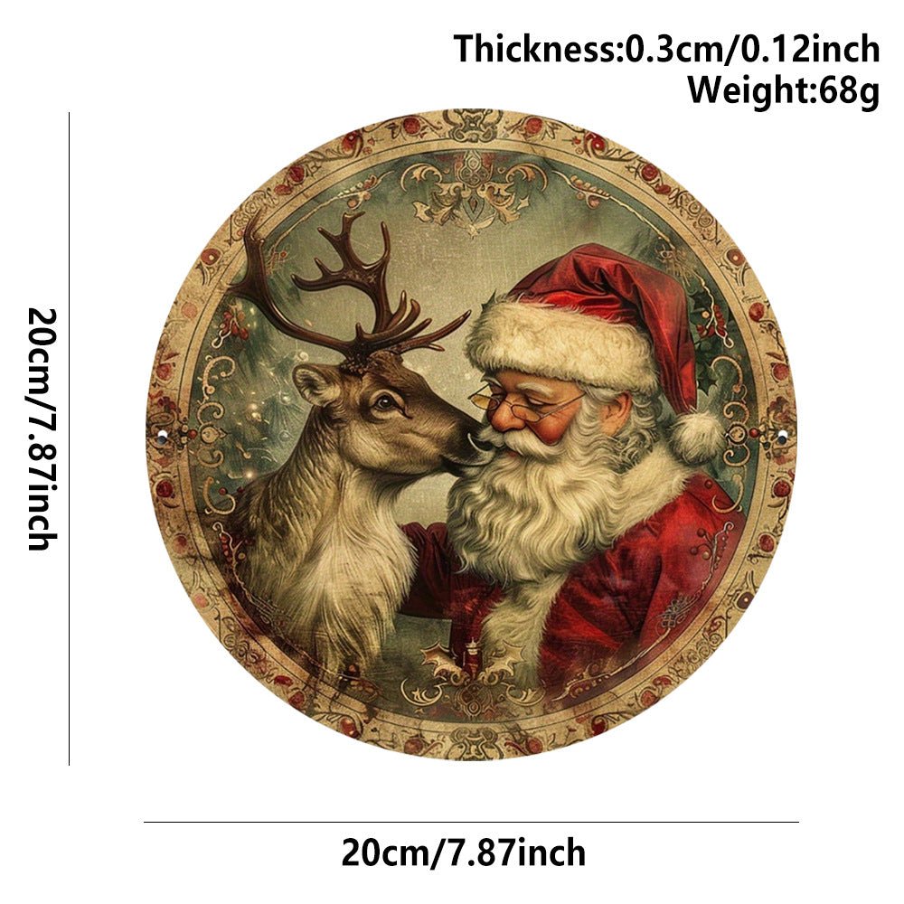 in stock Christmas Creative Hanging Wooden Crafts Round Door Sign Wooden Tag Series Decorative Pendant