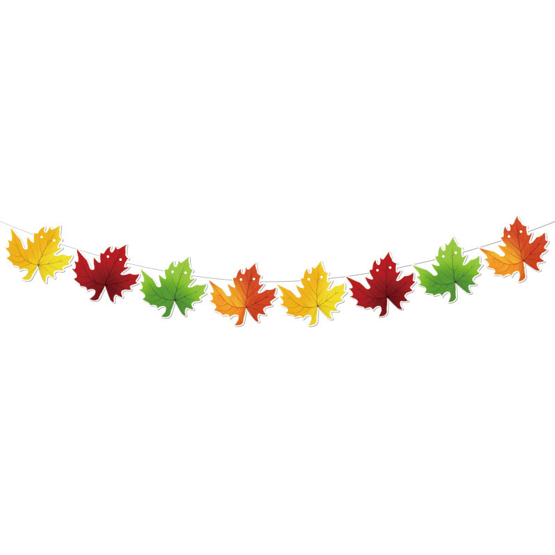 Cross-Border Autum New Thanksgiving Party Give Thanks Flag Harvest Festival Turkey Pumpkin Decoration Banner