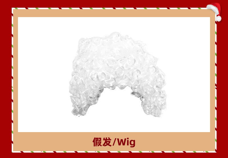 European and American Christmas Series Export Cos Wig Manufacturer Santa Claus Role-Playing Christmas Curly Beard Props