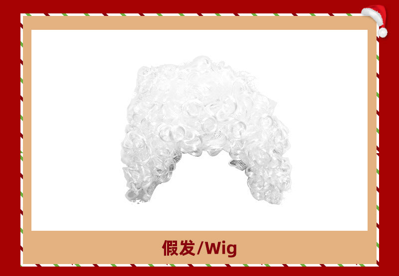 European and American Christmas Series Export Cos Wig Manufacturer Santa Claus Role-Playing Christmas Curly Beard Props