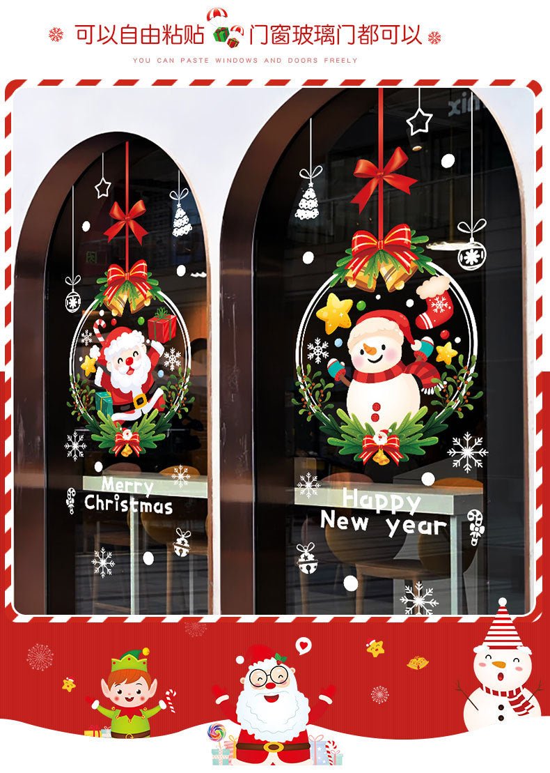 New Christmas Wall Stickers Glass Door Stickers Decoration Decorations Santa Claus Electrostatic Painting Window Window Stickers