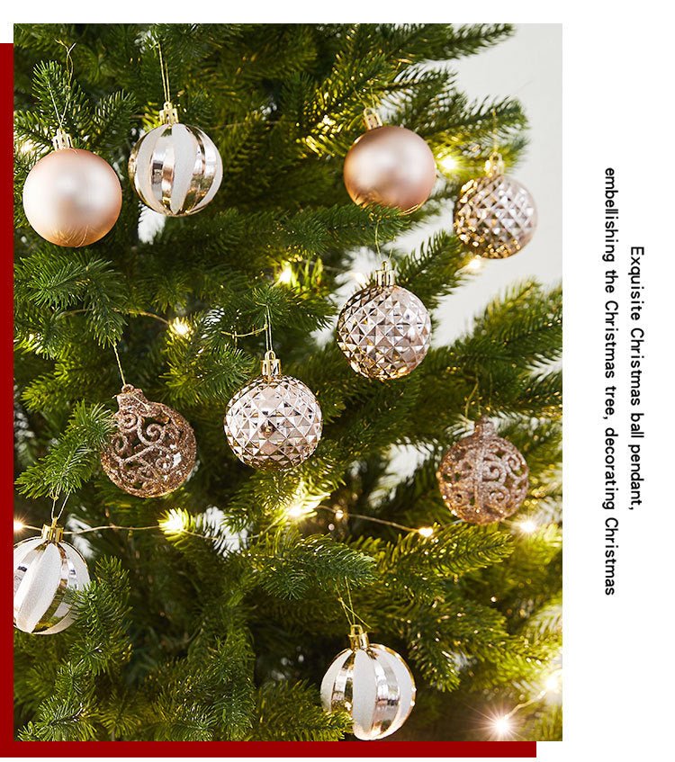 Cross-border New Christmas Tree Decoration Pendant Electroplated Paintted Ball Hanging Hollow Ball Hanging Christmas Decorations