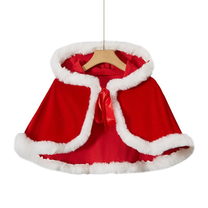 European Size Shawl Christmas Outfit, New Style Girls' Party Cosplay Christmas Costume, Christmas Clothing