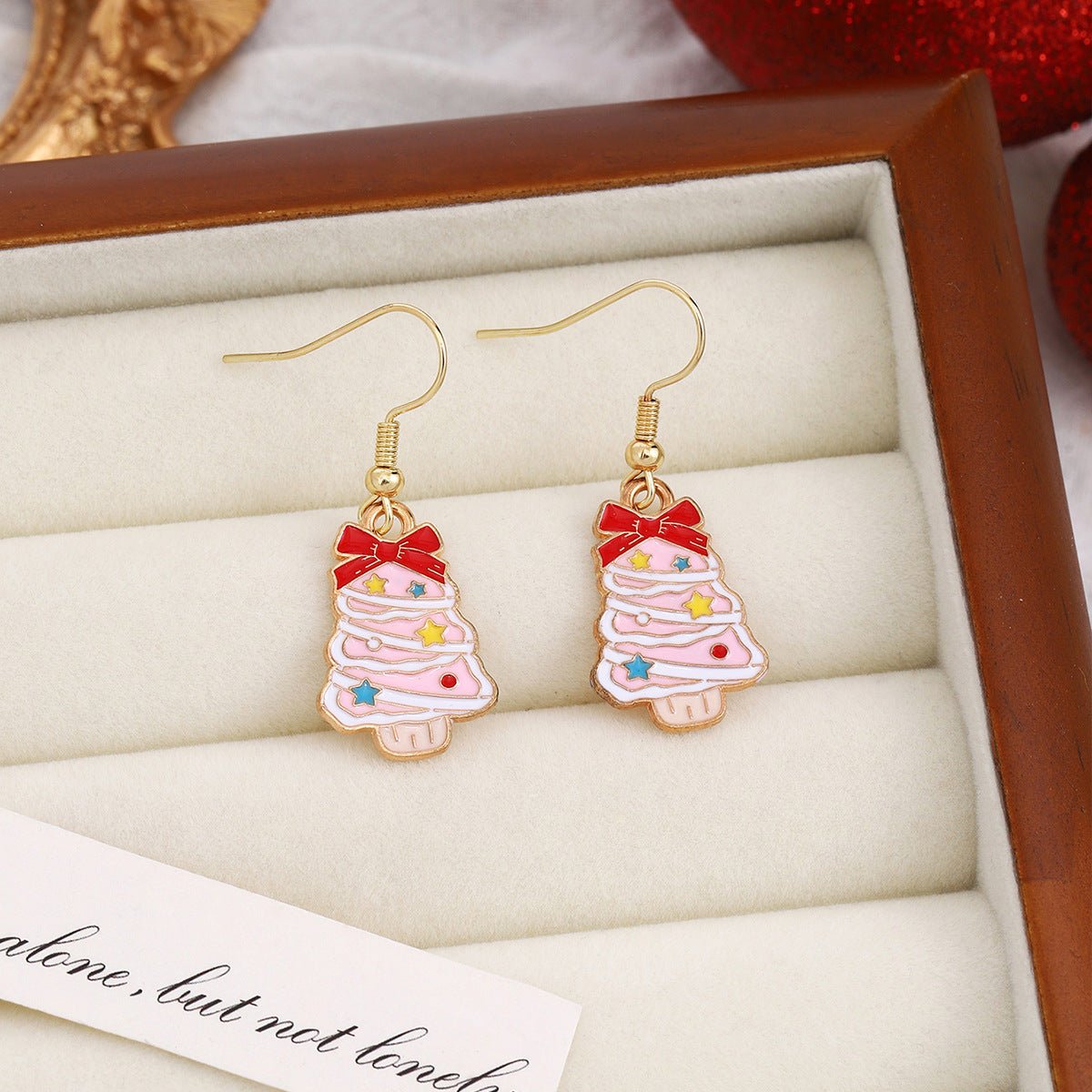 Cross-border personality Christmas series elk gingerbread earrings European and American cartoon oil Santa Claus earrings
