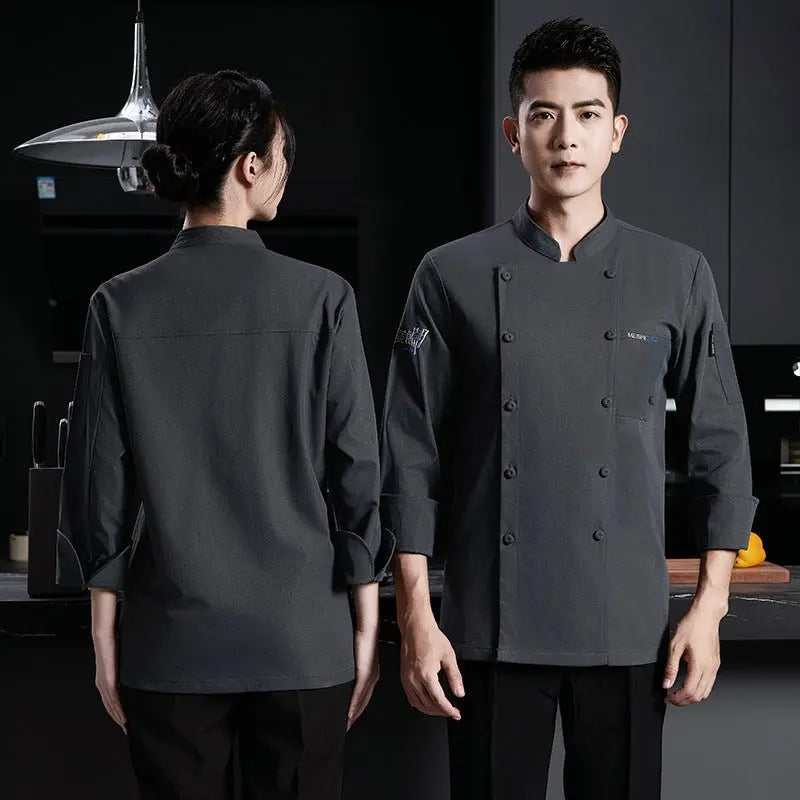 Chef's Work Clothes Short-sleeved Elastic Chef's Clothes Four Seasons Hotel Kitchen Kitchen Cake Room Western Restaurant for Men and Women - Kasa & Pet