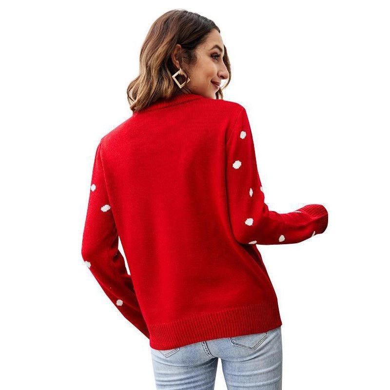 Foreign Trade Cross-border 2024 Autumn and Winter European and American Women's Crewneck Long Sleeve Sequin Knitwear Pullover Animal Christmas Sweater