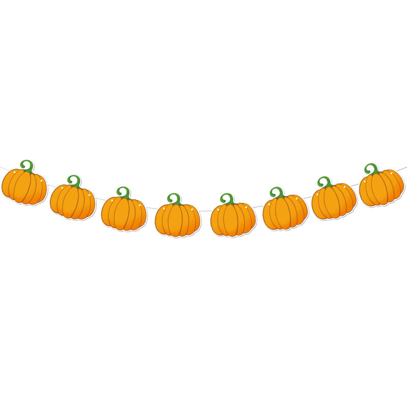Cross-Border Autum New Thanksgiving Party Give Thanks Flag Harvest Festival Turkey Pumpkin Decoration Banner