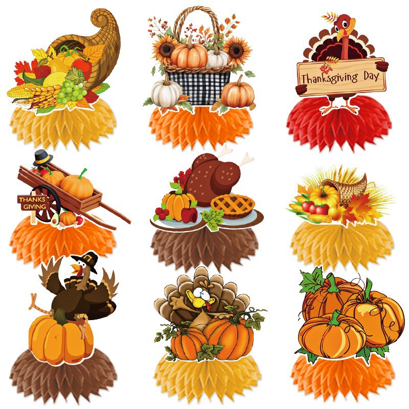 Cross-Border Autum New Thanksgiving Party Give Thanks Flag Harvest Festival Turkey Pumpkin Decoration Banner