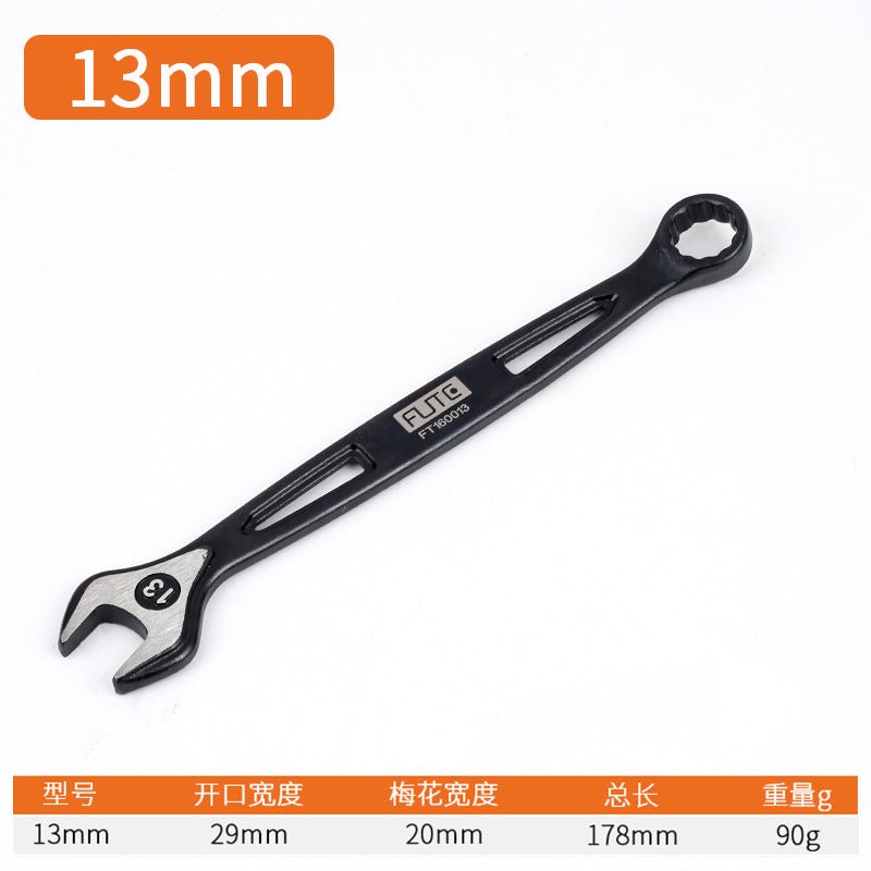 [Industrial dual-purpose wrench] Chrome vanadium steel forged handle hollow black quick wrench extended open-end wrench