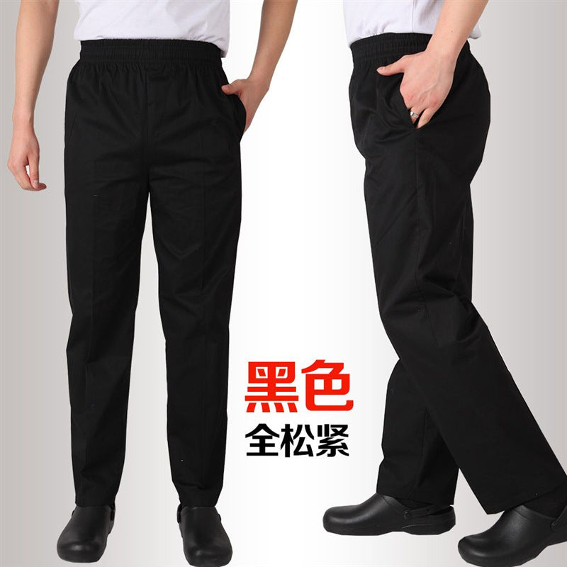 Chef pants hotel kitchen restaurant * staff work pants kitchen elastic slightly elastic black chef work pants men